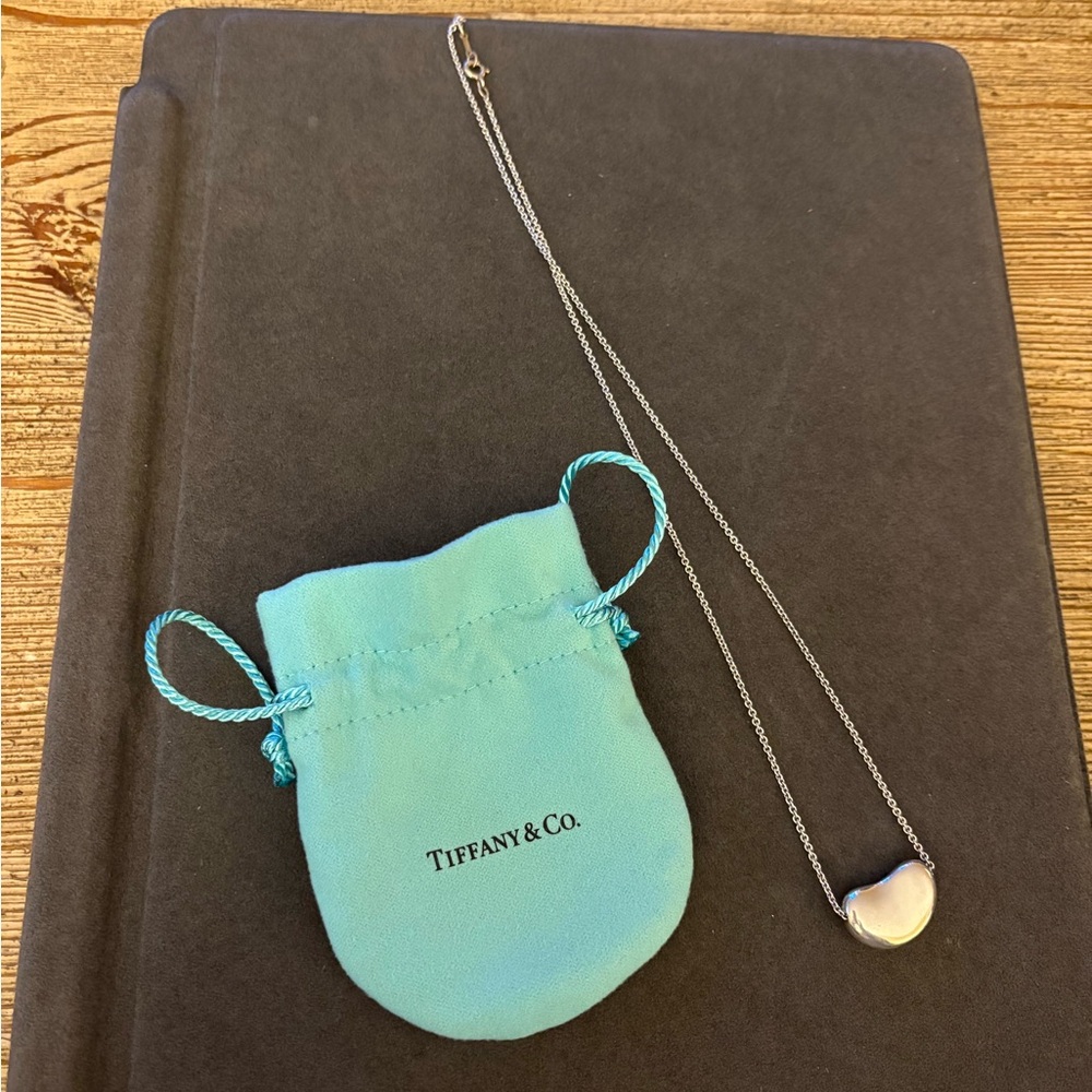 Tiffany & Co. Silver Bean Pendant Necklace